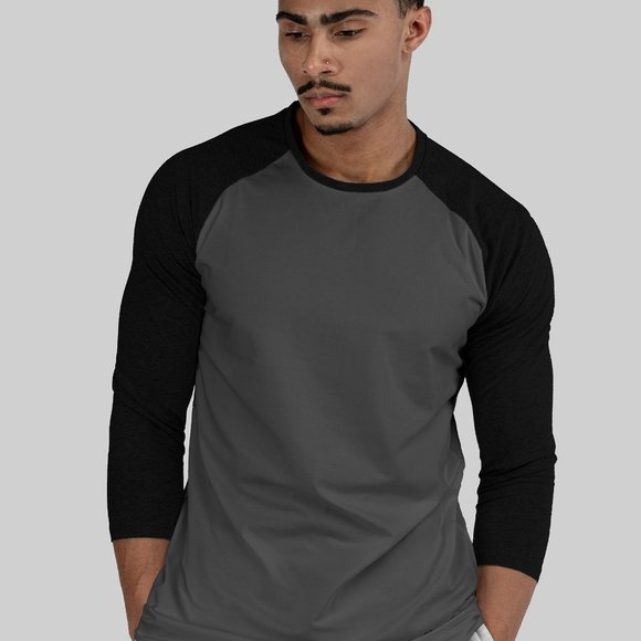 ALPHA raglan 3/4 sleeve raglan stamped tee green - Picture 2 of 7